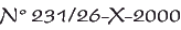 N� 231/26-X-2000